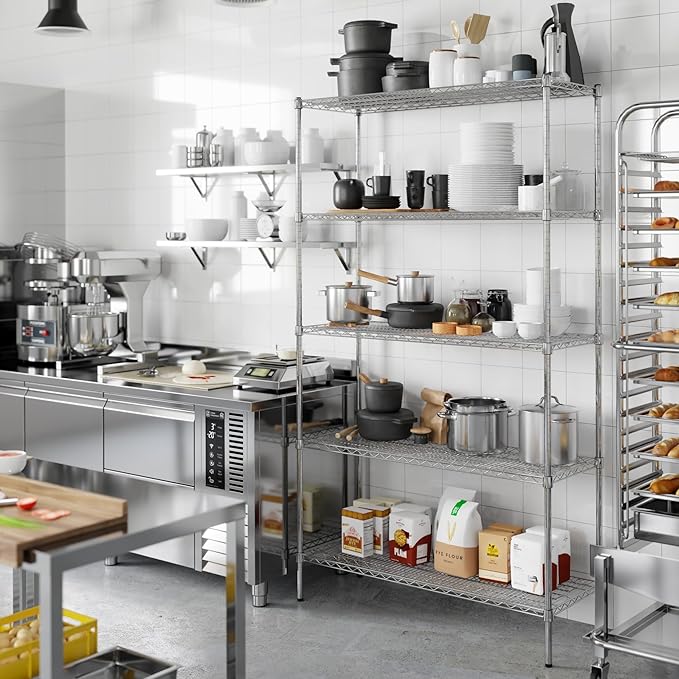 18" Deep x 48" Wide x 86" Height Wire Shelving Kit | 5-Tier | NSF Commercial - Image 7