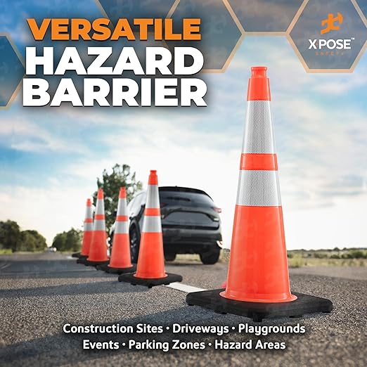 Xpose Safety 28 Inch Orange Slim Line Traffic Cones - Image 6