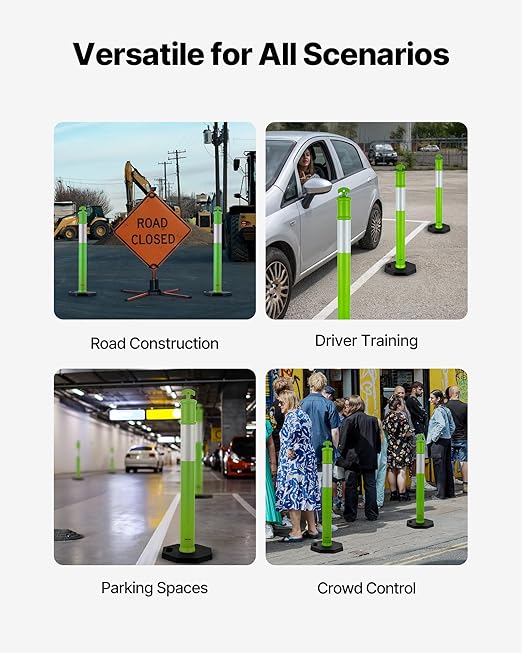 VEVOR 3 Pack Traffic Delineator Posts, 48 inches Traffic Safety Cones - Image 6