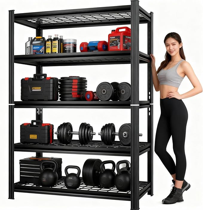 72''H Wire Shelving Unit, 3020 Lbs Heavy-Duty Garage Storage Shelves, 5-Tier by Beaunatixx