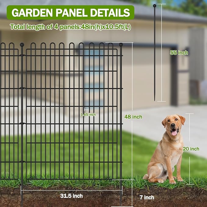 4 Panels No Dig Decorative Garden Fence - Image 2