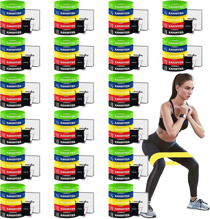 100 PCS Bulk Resistance Bands, Loop Exercise Bands Set by KANGFITER