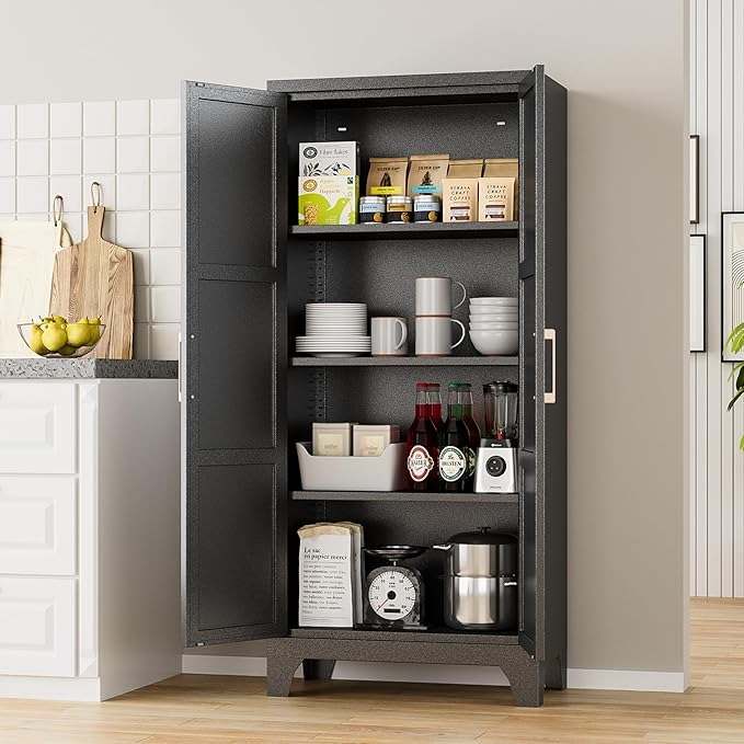 Pantry Cabinets for Kitchen, 61.02” Tall Storage Cabinets, Metal Pantry Storage - Image 2