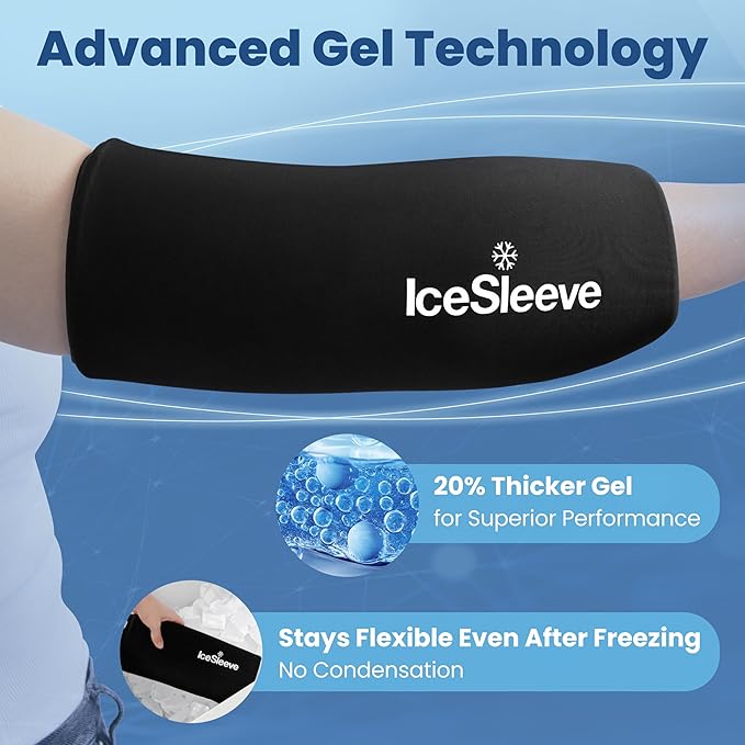 IceSleeve Elbow & Knee Ice Pack Wrap, Reusable Ice Sleeve - Image 4