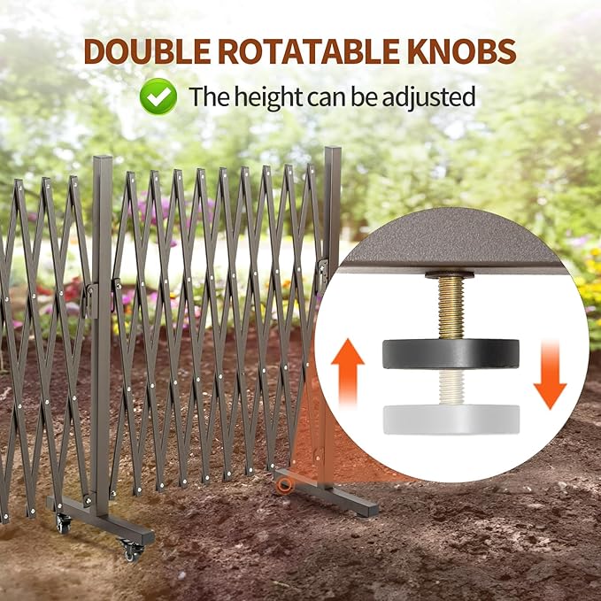 TECSPACE Aluminum Expandable Garden Fence, Portable Barricade Gate - Image 6
