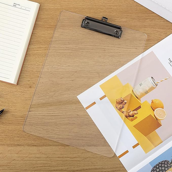 JIARI 2 Pack Clear Acrylic Office Clipboard A4 Letter Size 8.6" x 12.2" - Image 5