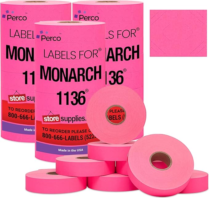 Perco Fuorescent Pink Pricing Labels by Perco
