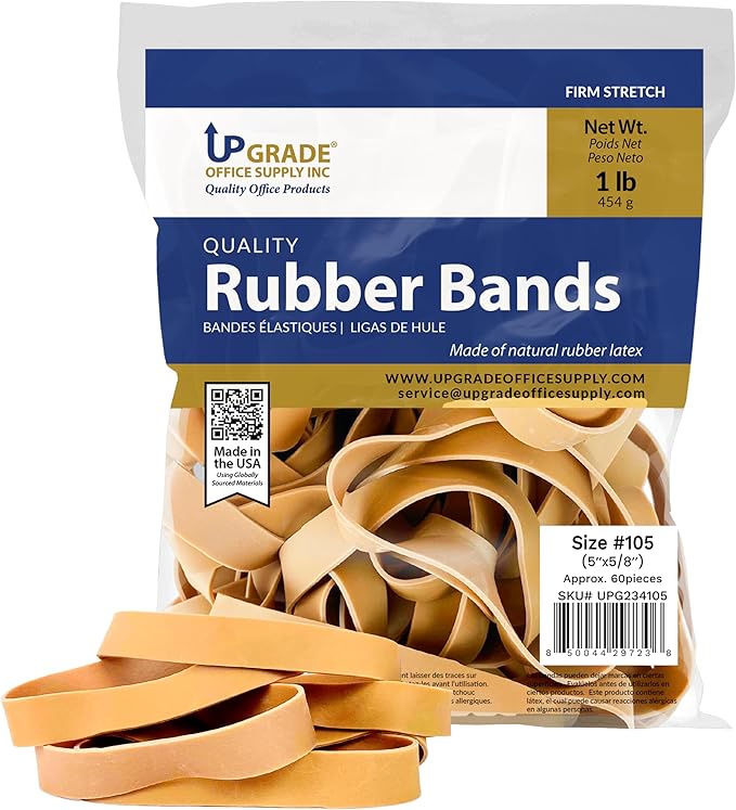Upgrade UPG23415PK3 Large Rubber Bands, Size 105, Thick Wide, 3 Pack, Made in - Image 3