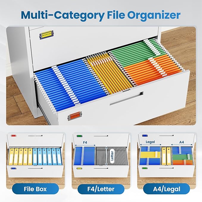 2 Drawer File Cabinet, Lateral Filing Cabinets - Image 3