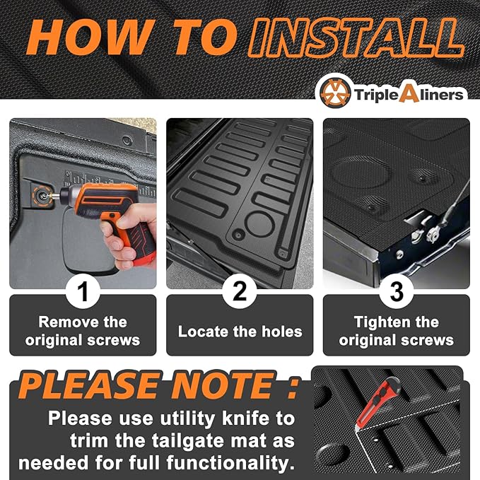 TripleAliners Tailgate Mat for 2019-2025 2026 Chevy Silverado & GMC Sierra 1500 - Image 2