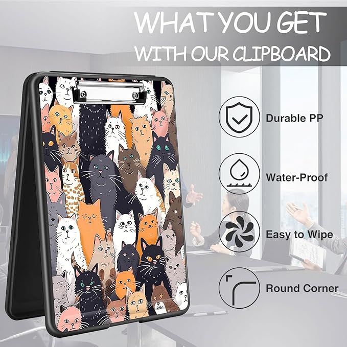 Clipboard with Storage, High Capacity Plastic Storage Clipboard with Low - Image 6