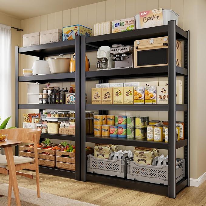 CJF Metal Storage Shelves, 5-Tier Garage Shelving Unit, Heavy Duty Adjustable - Image 4