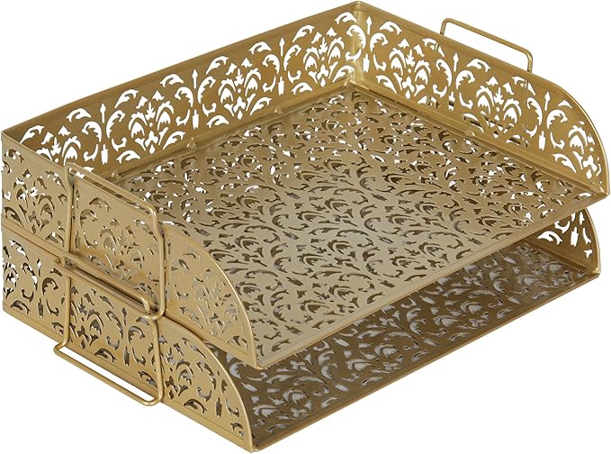 EasyPAG Paper Organizer for Desk 2 Tier Stackable Paper Tray for A4 Legal Size - Image 2
