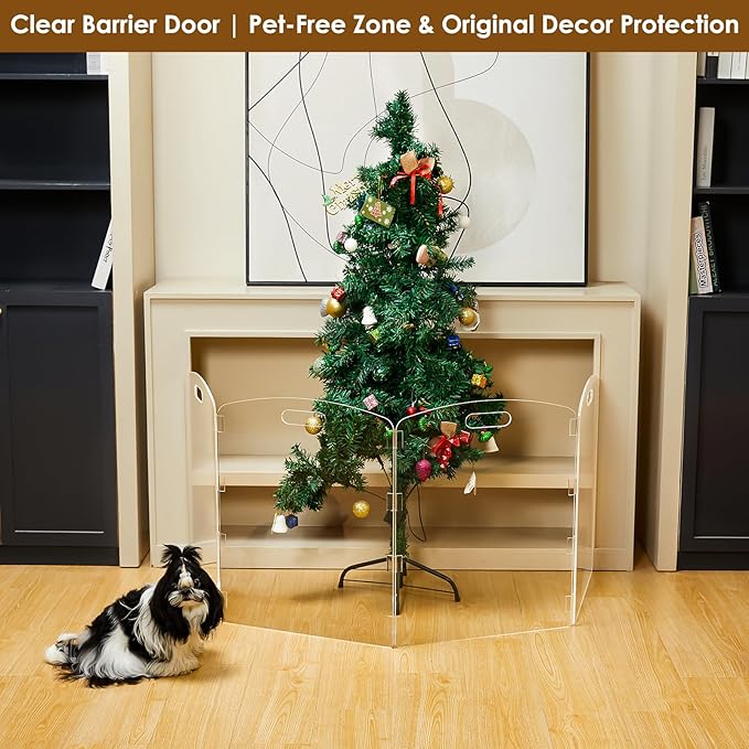 Modern Frame Clear Acrylic Freestanding Pet Gate - Image 4