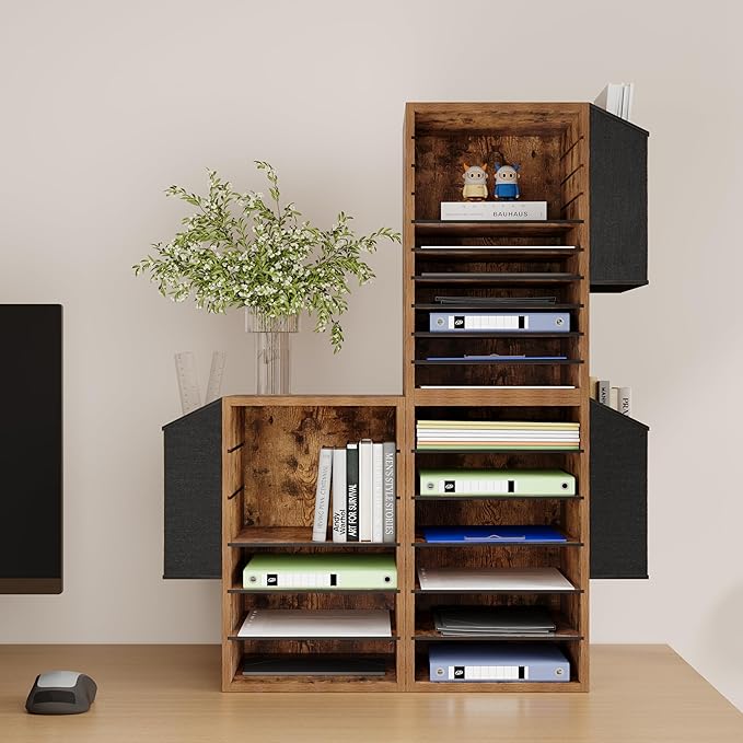 Office Mail Sorter, Wooden Paper Organizer - Image 5