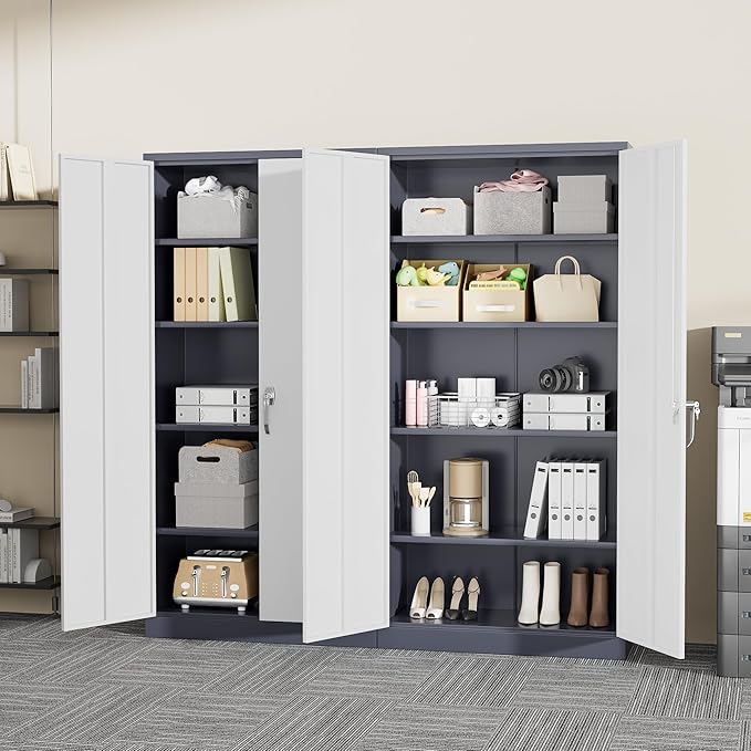 Greenvelly Metal Garage Storage Cabinet, Tall Steel Storage Cabinets - Image 6