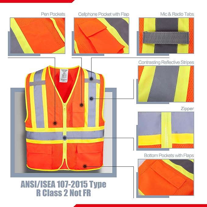 KAYGO Safety Vest with Pockets - Image 2