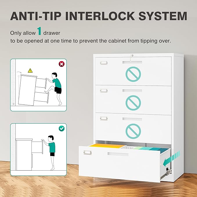 4 Drawer Lateral File Cabinet - Image 7