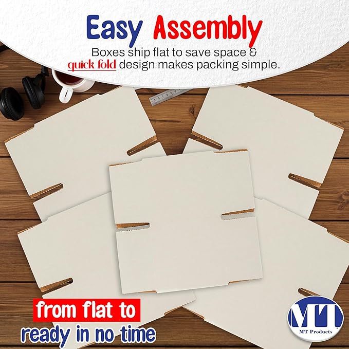 MT Products Sturdy White Corrugated Cardboard Shipping Boxes 5" x 5" x 5" - Image 5