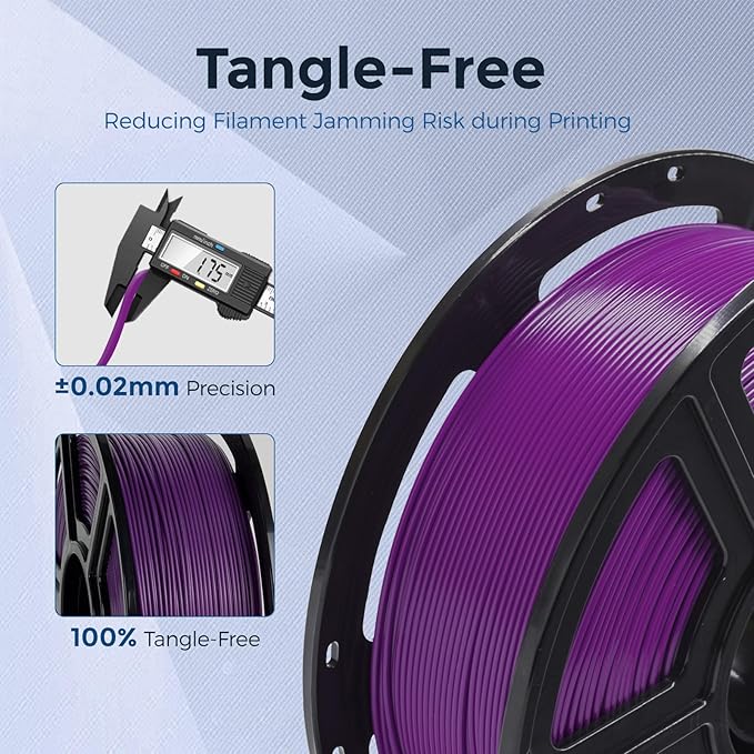 FLASHFORGE PETG Pro Filament 1.75mm Purple, 3D Printer Filament 1kg Spool - Image 5