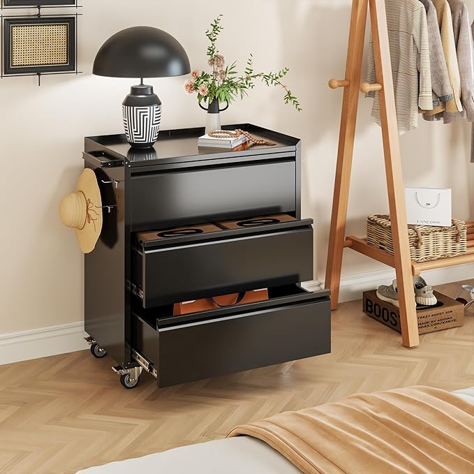Aobabo Metal Storage Cabinet on Wheels, - Image 9