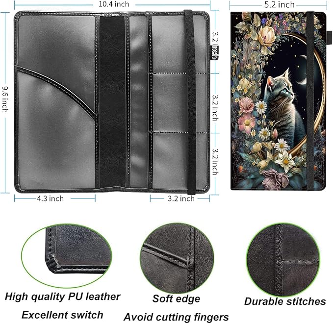 Car Registration and Insurance Holder, Leather Vehicle Glove Box Organizer - Image 4
