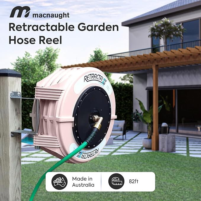 Macnaught Retractable Garden Hose Reel, 82 Ft Water Hose Reel Heavy Duty - Image 3