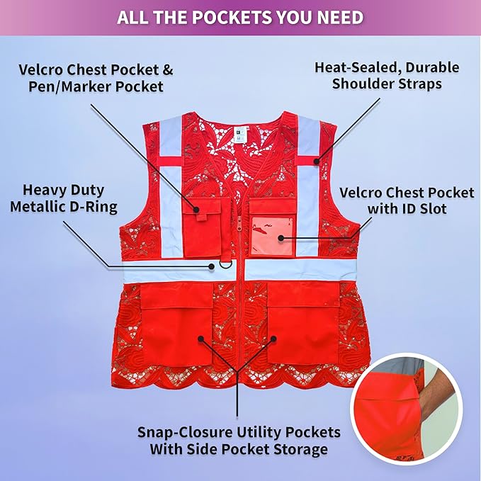 Lace-Mesh Safety Vest for Women & Men - Image 5
