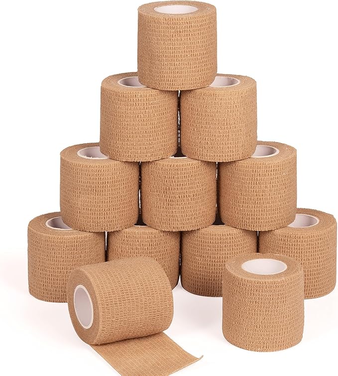 12Pcs 2'x 5 Yards Elastic Bandage Wrap Self Adherent Cohesive Wrap Bandages by Sagafly