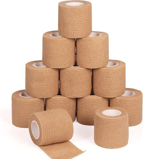 12Pcs 2'x 5 Yards Elastic Bandage Wrap Self Adherent Cohesive Wrap Bandages by Sagafly