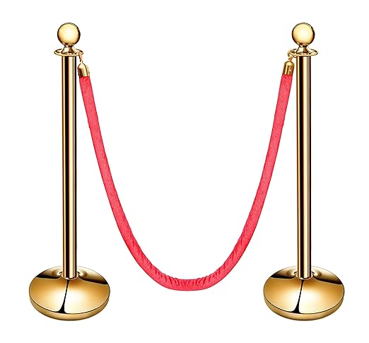 New Star Foodservice 54736 Round Top Brass Plated Stanchions by NewStarFoodservice
