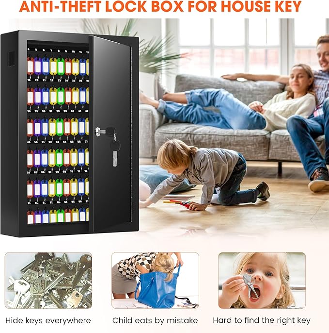 150 Keys Cabinet Organizer Wall Mount, Heavy Duty Key Lock Box - Image 9