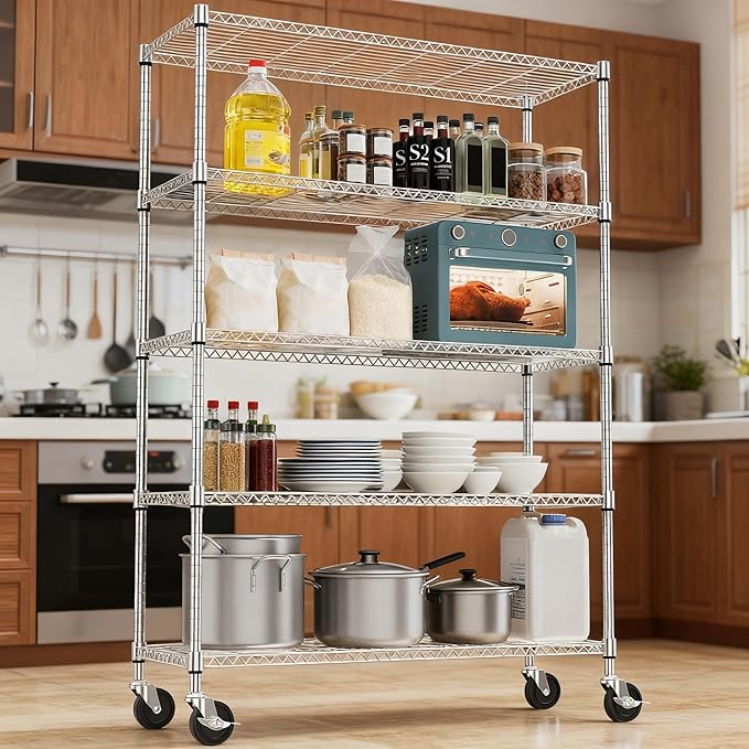 5 Tiers Shelf 1750 lbs Steel Storage Shelving Utility Shelving Unit Steel - Image 6