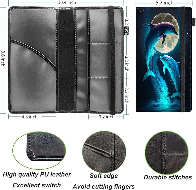 Car Registration and Insurance Holder, Leather Vehicle Glove Box Organizer - Image 4