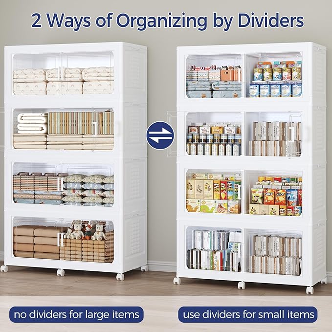 200GAL Storage Bins with Lid and Wheels, Stackable Closet Organizers and - Image 6