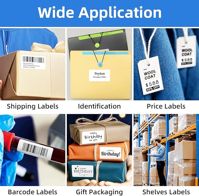 12 Rolls 2.25" x 1.25" Direct Thermal Labels, Perforated Barcode Address - Image 6