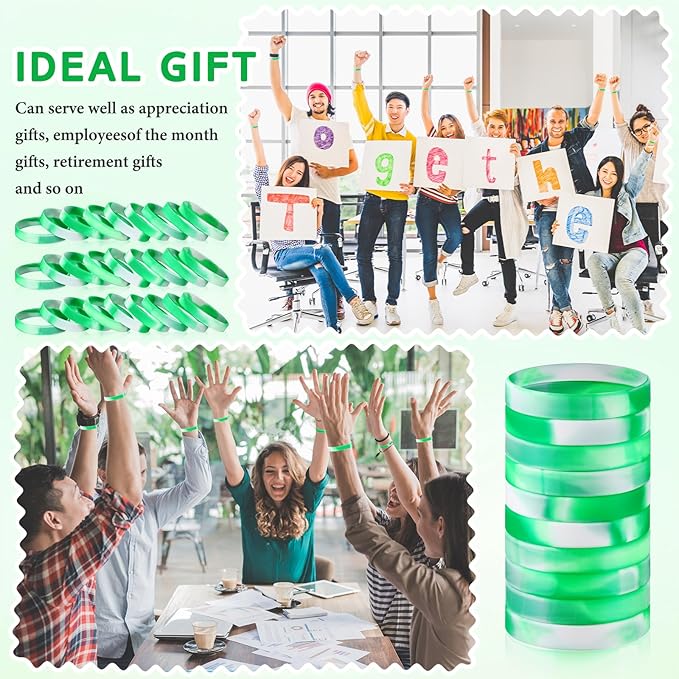 Liliful 100 Pcs Silicone Rubber Wristbands Rubber Wristband Bracelet Bands - Image 5