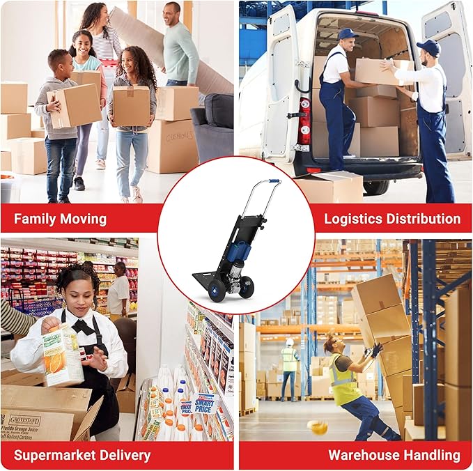 ZW4250 Electric Dolly Stair Climbing Cart, 1500W Powered Stair Climber Hand - Image 7