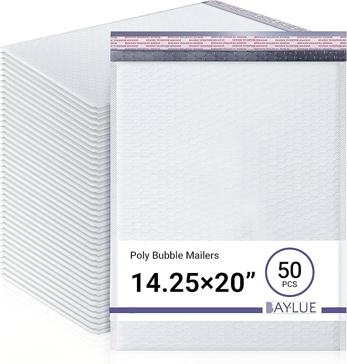 White Extra Large Poly Bubble Mailers 14.25x20 inch #7 | Self Seal Large Padded by BAYLUE