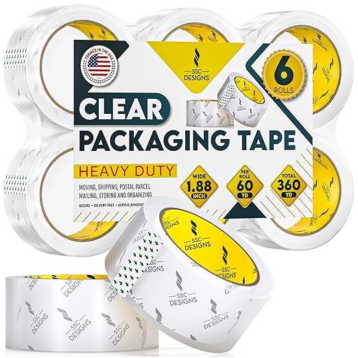 Packing Tape Clear Packaging Tape Heavy Duty Strong Shipping Refills Dispenser by SSCDesigns
