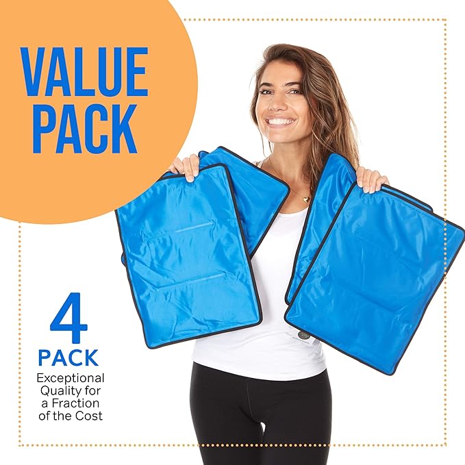 4 Pack XXL Reusable Hot and Cold Gel Ice Packs - Image 7