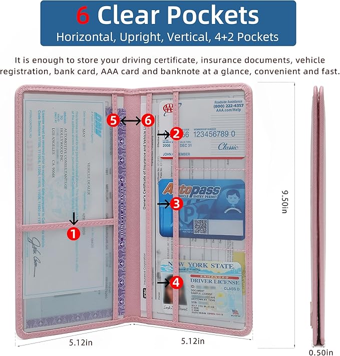 Car Registration and Insurance Holder Glove Box Folder-Premium Car Folder - Image 2