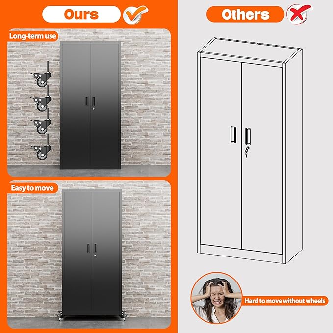 Aobabo 73" H Metal Storage Cabinet - Image 4