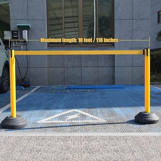6 Pack Premium Crowd Control Stanchion Set, Heavy-Duty Base, Safety Rope - Image 8