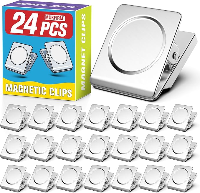 24 Pack Large Magnetic Clips Heavy Duty, Strong Magnet Clips by Unknown