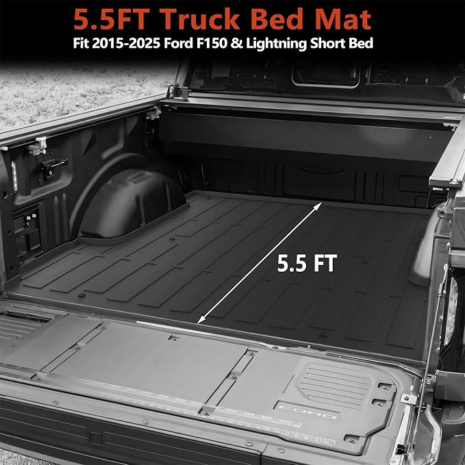 KARPAL Truck Bed Mat for Ford F150 & Lightning 2024-2026 5.5FT Bed, All Weather - Image 2