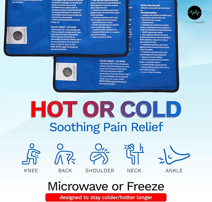4 Pack XXL Reusable Hot and Cold Gel Ice Packs - Image 3