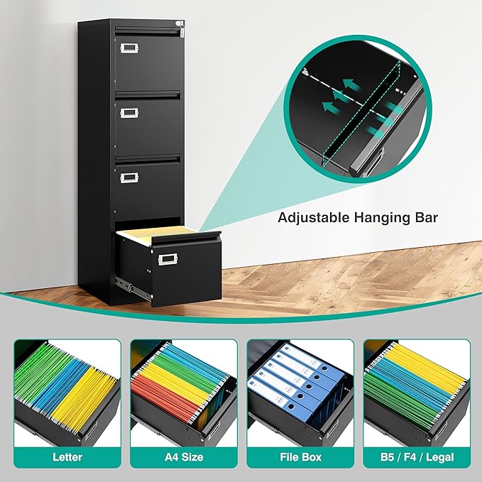 SISESOL 4 Drawer File Cabinet - Image 4