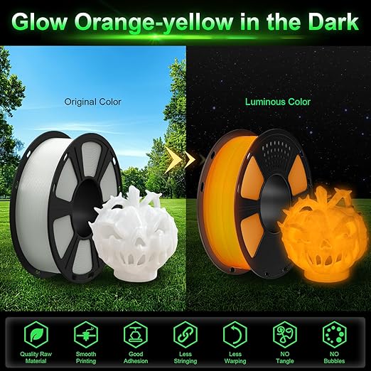 Geeetech Glow in The Dark Filament Green, 3D Printing Filament, Luminous PLA - Image 6