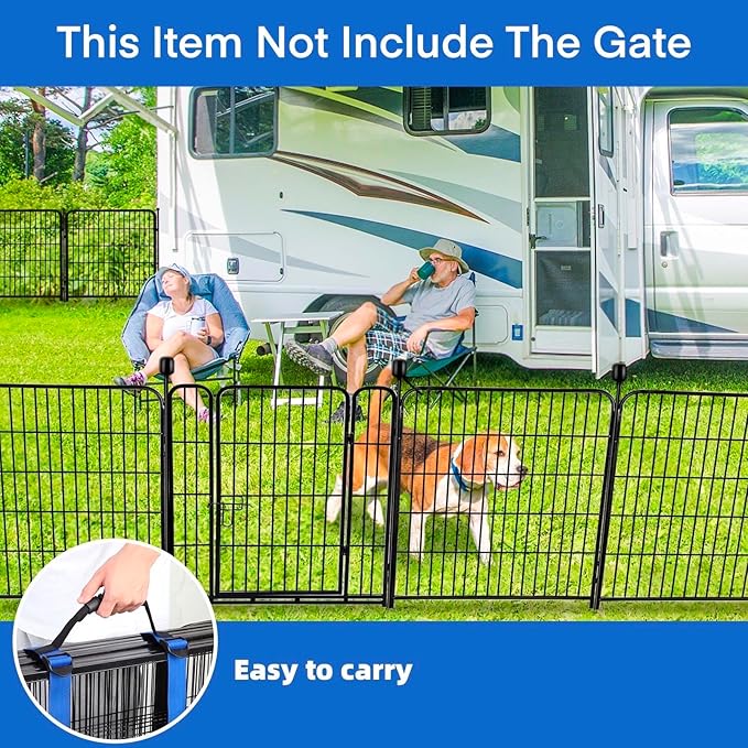 ADAVIN 48 in Garden Fence Panels, 8 Panels Total 17.7 Ft, Heavy Duty Iron Metal - Image 5